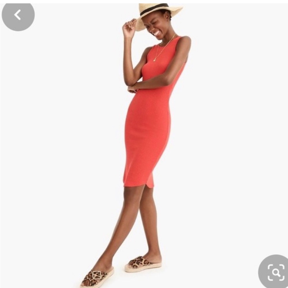 J. Crew Red Ribbed Knit Dress